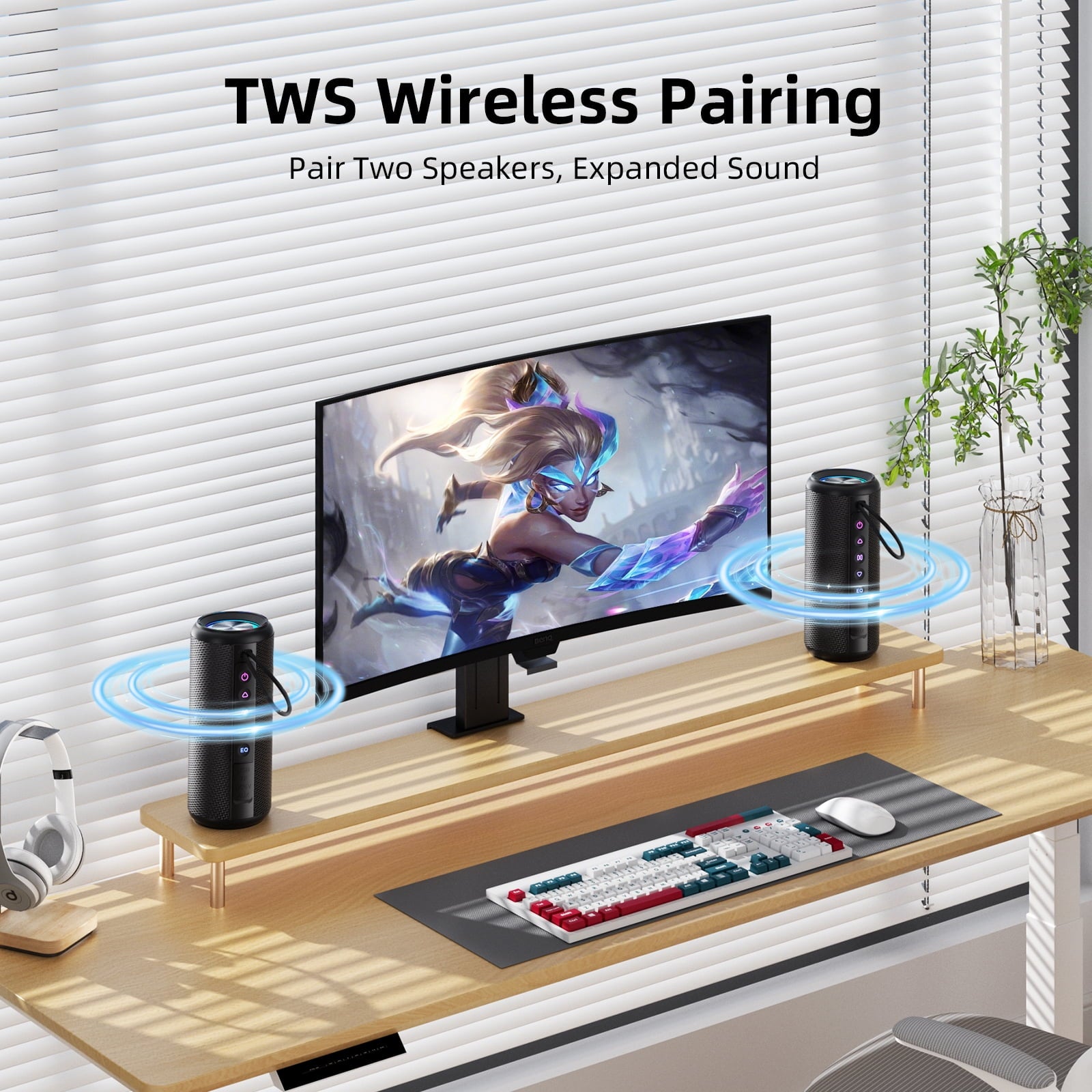 Portable Bluetooth Speaker IPX7 Waterproof, 30W Loud Sound, Deep Bass, Bluetooth 5.4, LED Lights, Wireless Stereo Pairing, 30H Playtime, for Home/Outdoor/Party/Beach, Birthday Gift (Black)