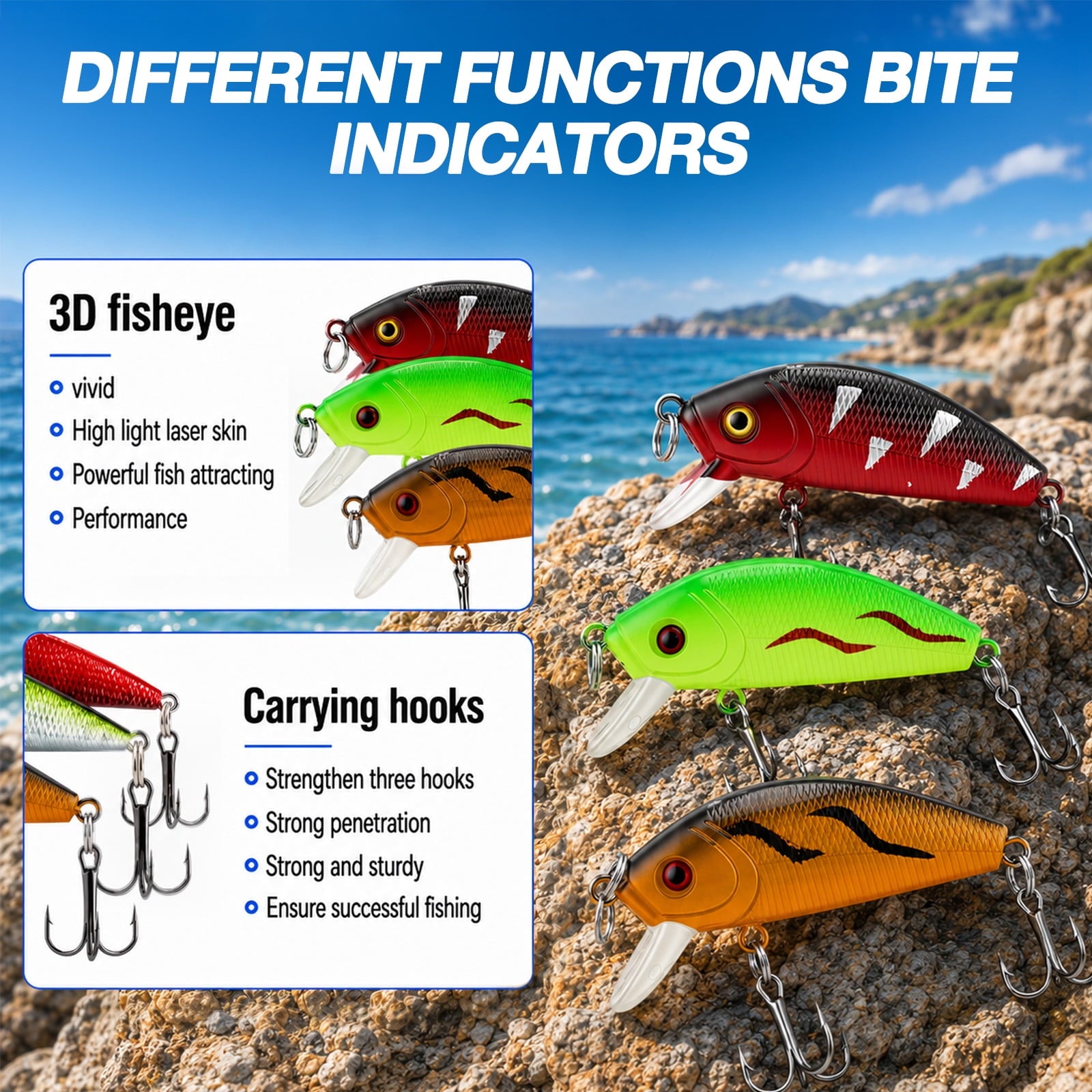 YTAKY Fishing Pole, 3-Piece Telescopic Rod and Reel Combo Kit with 95-Piece Lure Set, Carrier Bag, Pliers, Bobbers and Bells for Beginners
