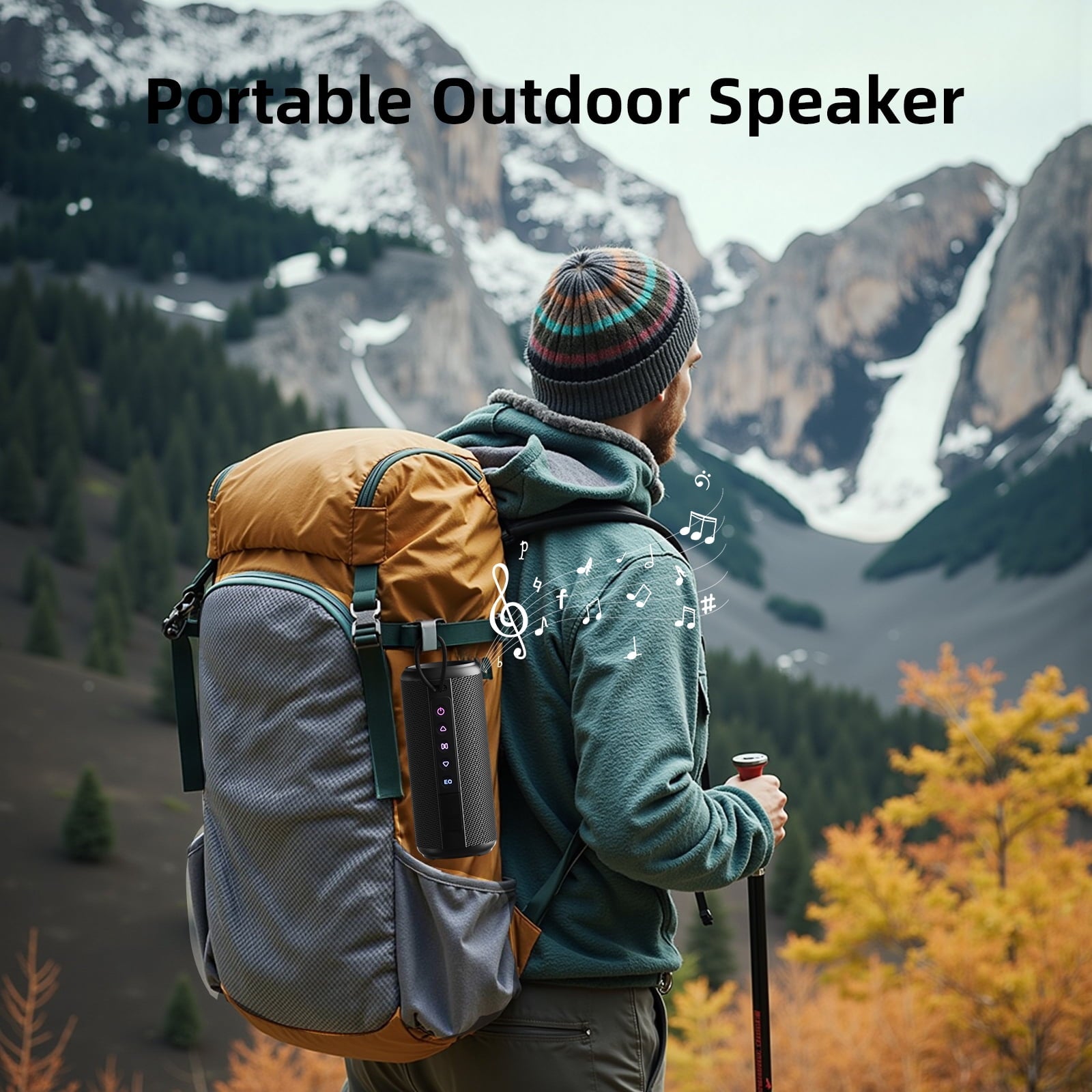 Portable Bluetooth Speaker IPX7 Waterproof, 30W Loud Sound, Deep Bass, Bluetooth 5.4, LED Lights, Wireless Stereo Pairing, 30H Playtime, for Home/Outdoor/Party/Beach, Birthday Gift (Black)
