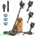 MOOSOO Cordless Vacuum Cleaner, 4-in-1 Lightweight Stick Vacuum 60 Mins Runtime for Pet Hair, Hard Floor & Carpet, Black