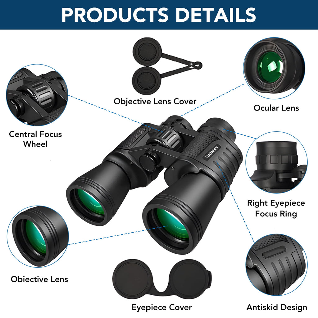 VAMOUT 20X50 Binoculars for Adults, HD High Powered Binoculars, Compact Waterproof Binoculars with Low Light Vision for Bird Watching Hunting Camping Travel Stargazing Cruise