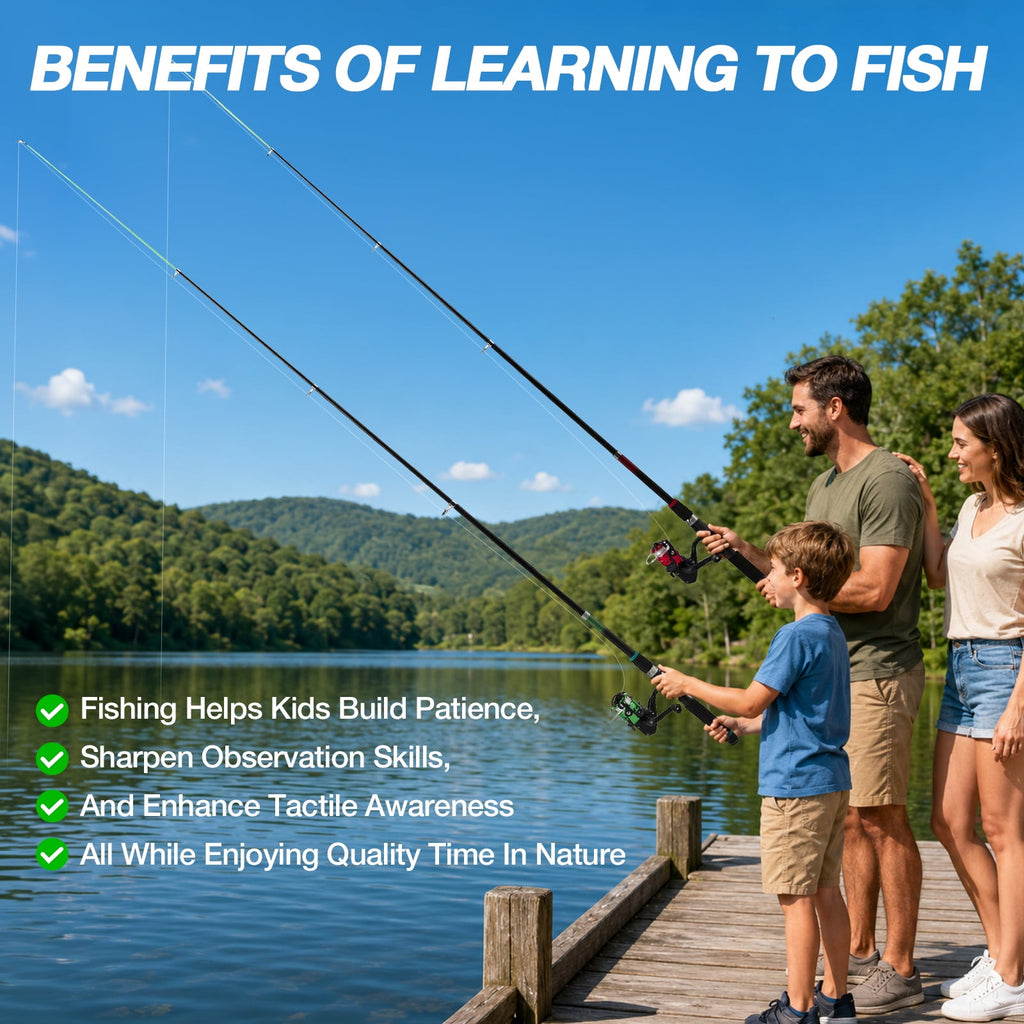YTAKY Fishing Pole, 3-Piece Telescopic Rod and Reel Combo Kit with 95-Piece Lure Set, Carrier Bag, Pliers, Bobbers and Bells for Beginners